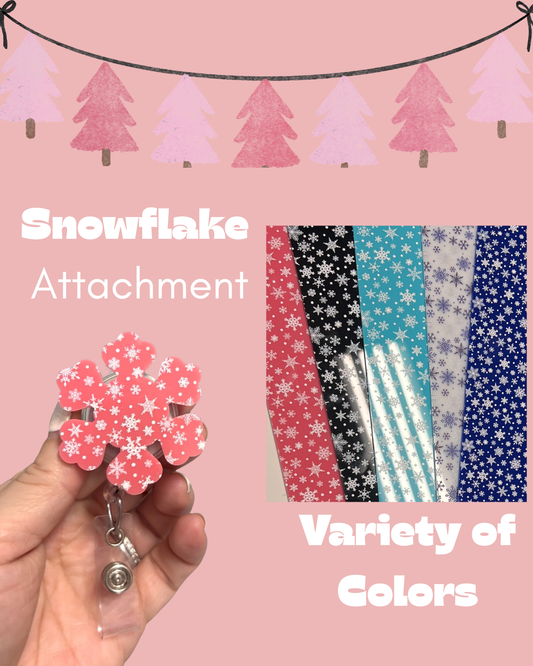 Snowflake Badge Reel Attachment Acrylic