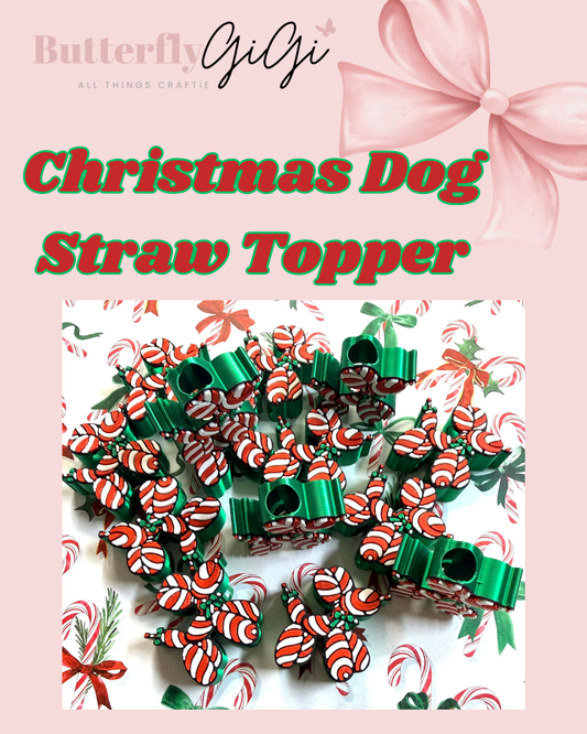 Christmas Dog Straw Topper 3D Printed