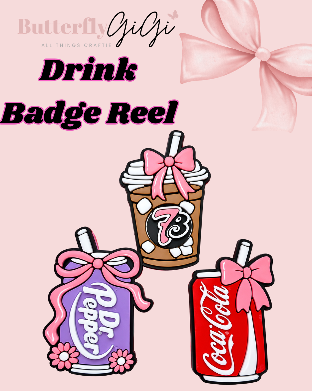 Drink Badge Reel Attachment 3D Printed