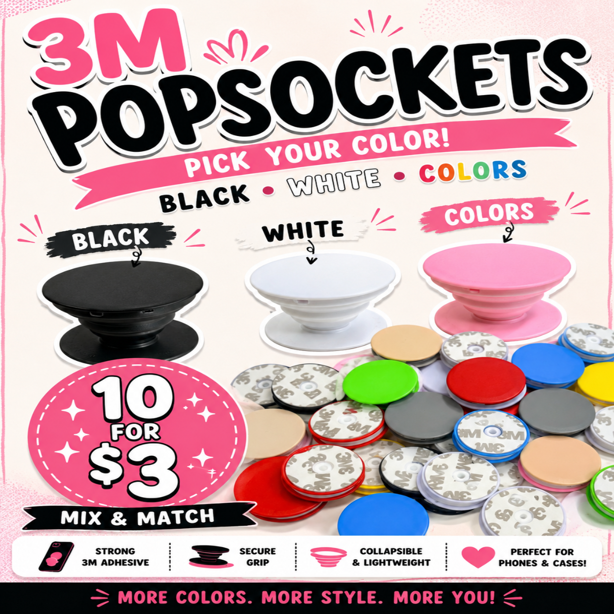 Pop Sockets 3M Destash (10)