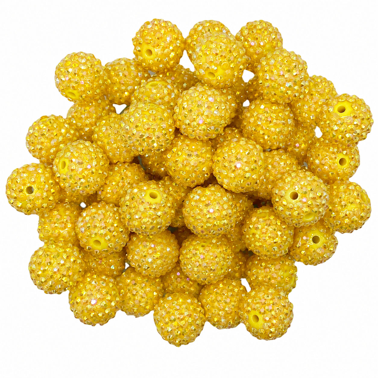 YELLOW 12mm Rhinestone Beads