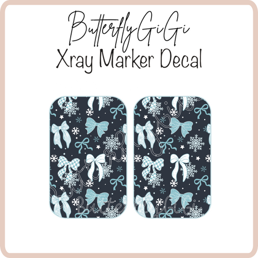 Christmas Blue Bows X ray Markers Decal