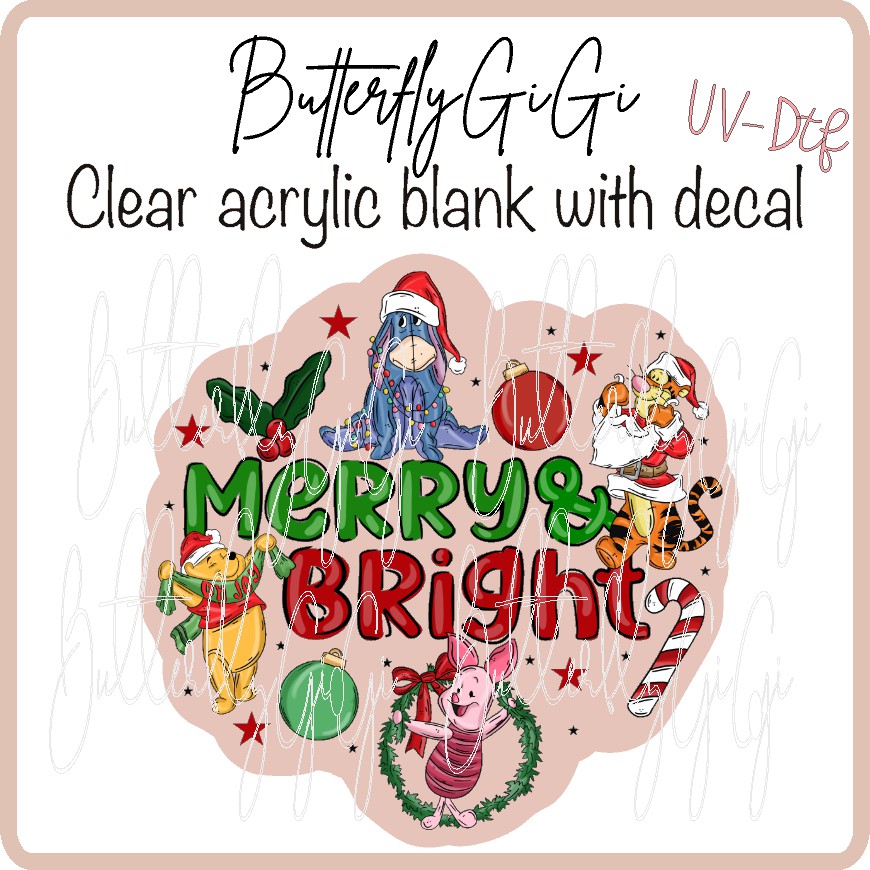 Christmas P Bear UV DTF