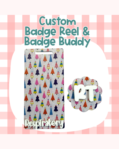 Christmas 2 Badge Reel Badge Buddy Custom Acrylic Design