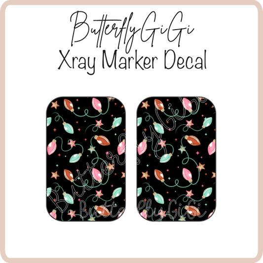 Christmas Lights Black X ray Markers Decal