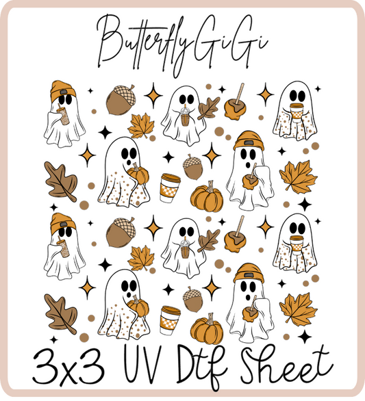 Fall Ghosts 3x3 UVDtf Sheet