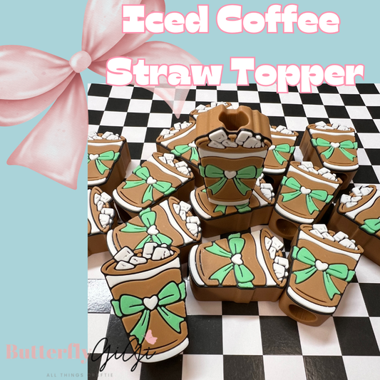 Iced Coffee Straw Topper 3D Printed