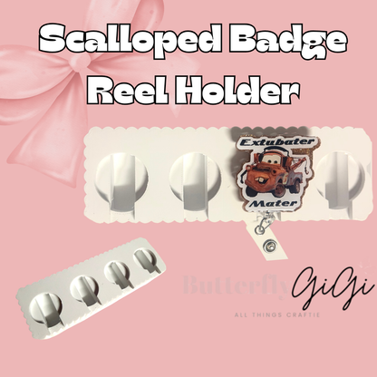 Scalloped Badge Reel Holder 3D Printed