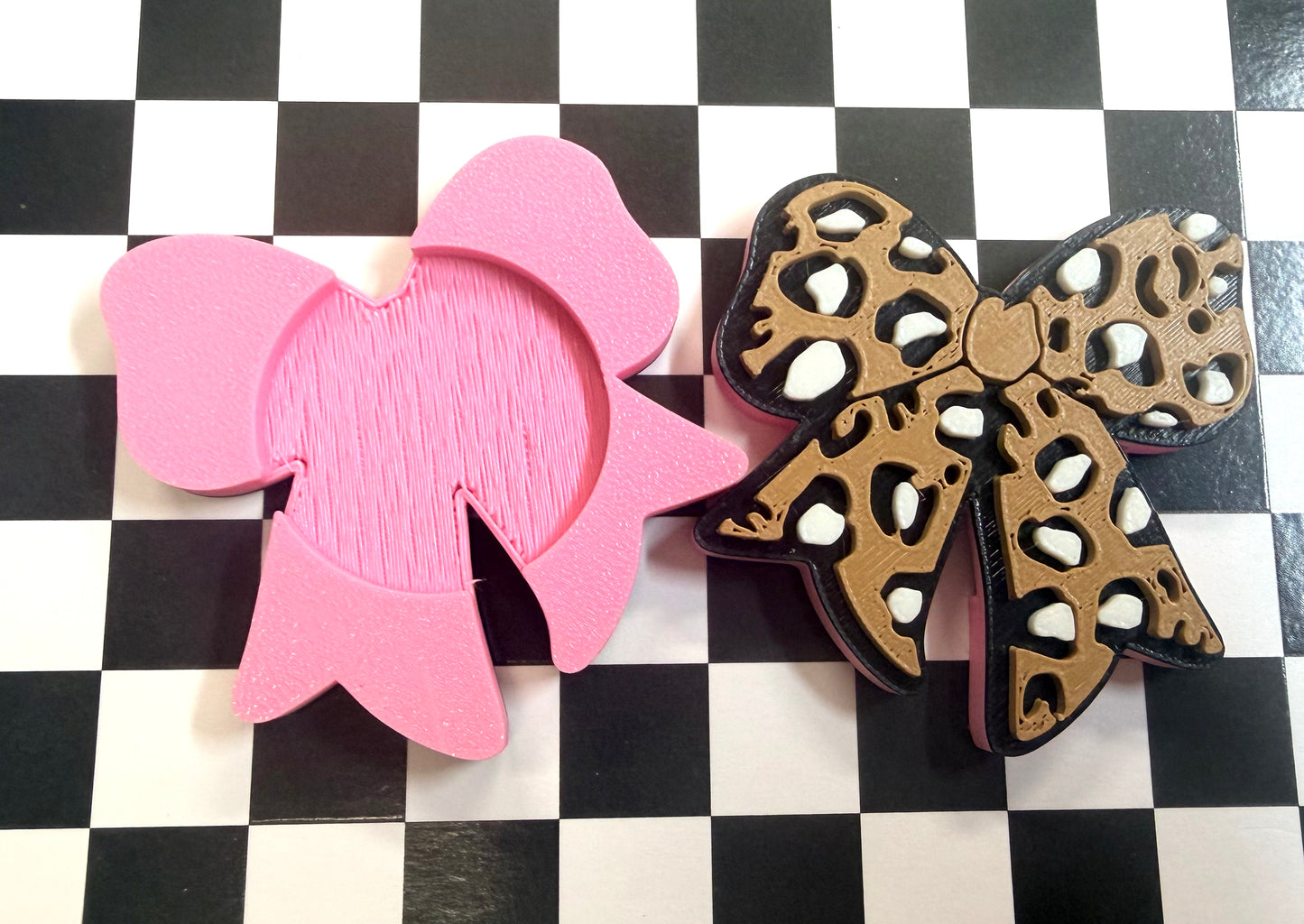 Cheetah Bow Badge Reel Attachment 3D Printed