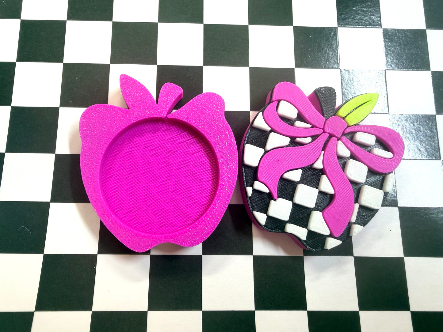 Apple Bow Badge Reel Attachment 3D Printed