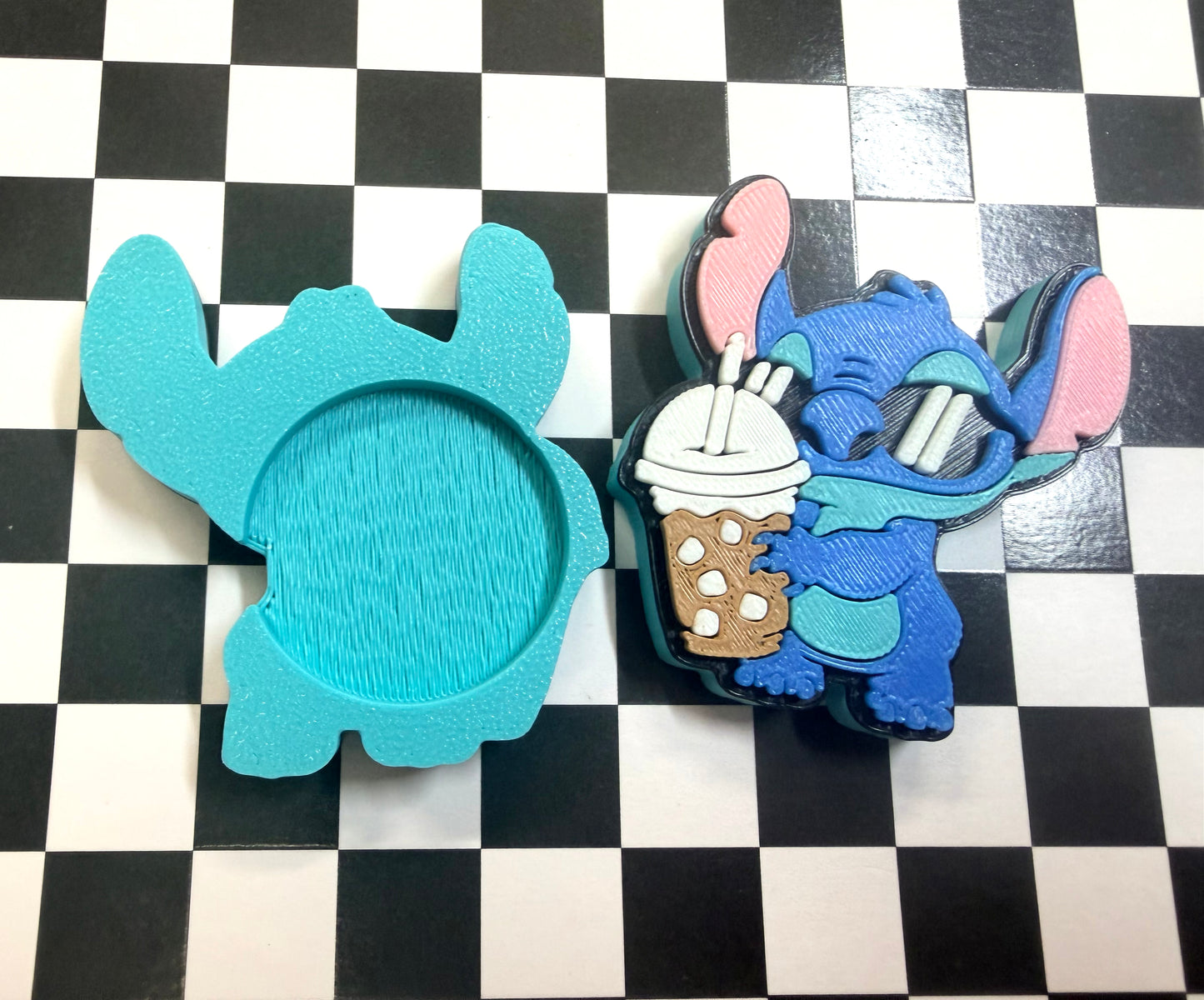 Blue Alien Frapp Badge Reel Attachment 3D Printed