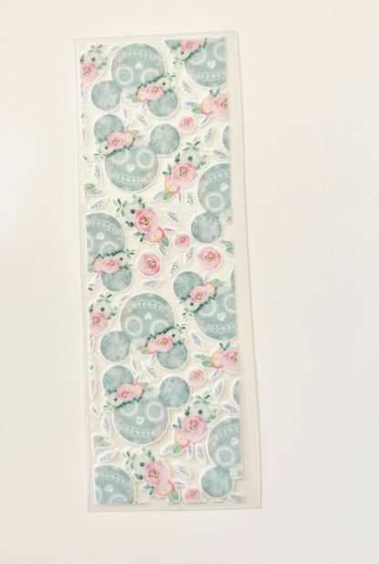 Wrap Mouse Floral SKull UV Dtf