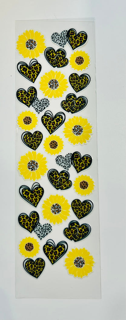Wrap Sunflower Leopard Hearts UV Dtf