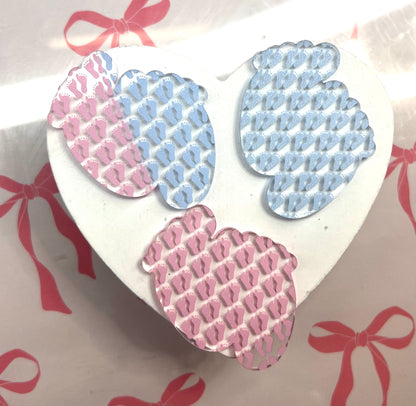 Baby Feet Badge Reel Attachment Acrylic