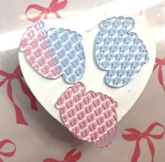 Baby Feet Badge Reel Attachment Acrylic