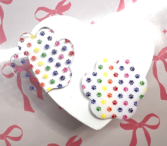 .Attachment Acrylic Badge Reel Print Dog Paw