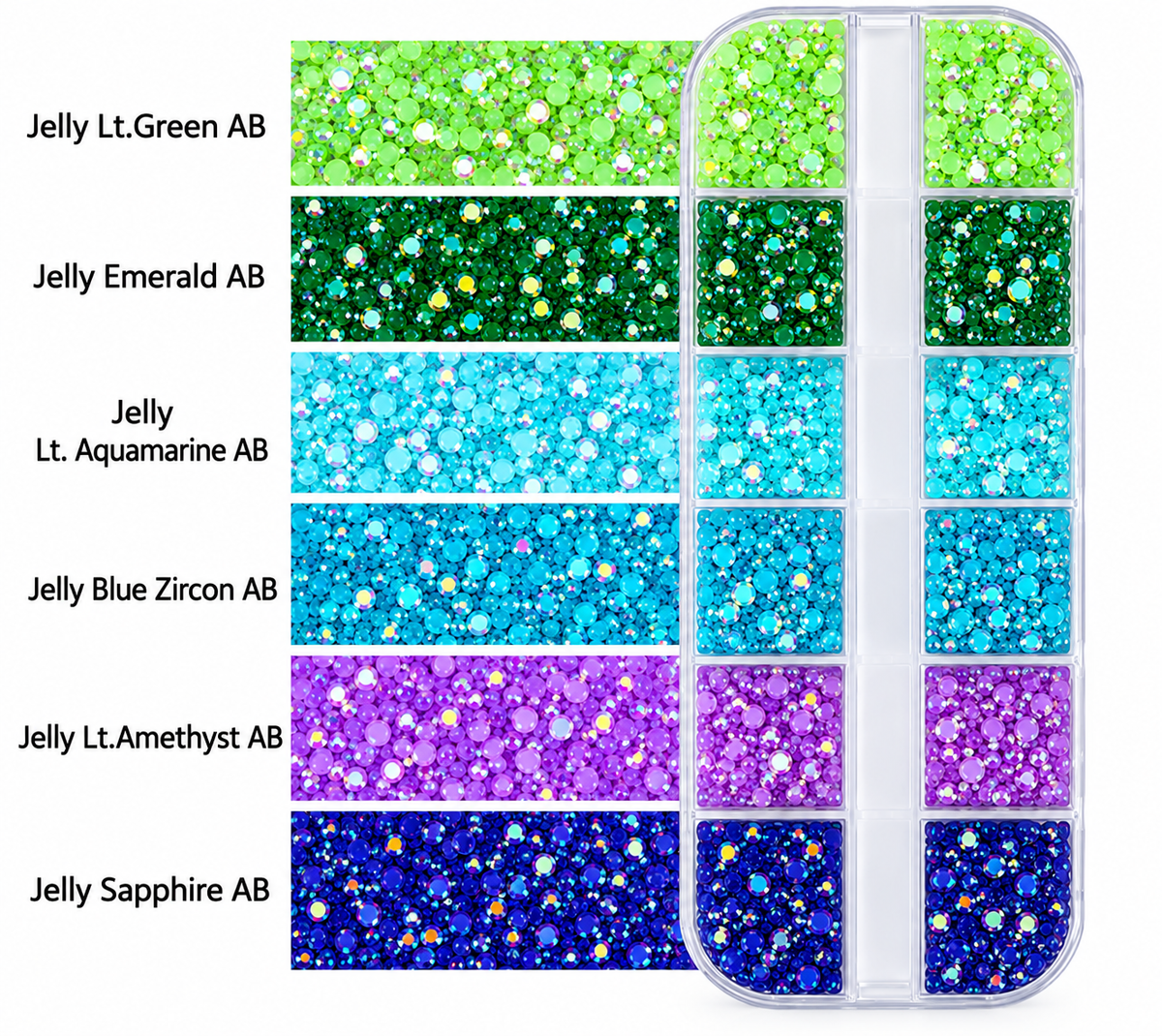 Mix Box 3mm Rhinestones