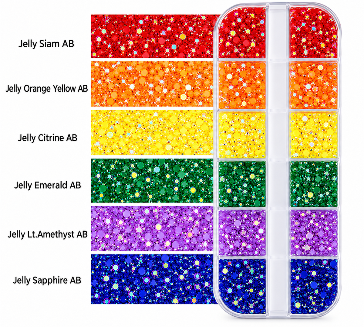 Mix Box 3mm Rhinestones