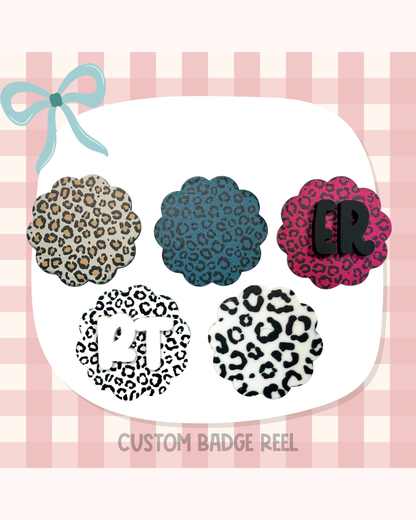 Leopard Badge Reel Custom Acrylic Design