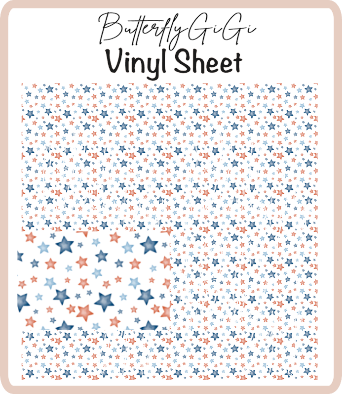 Patriotic Stars Vinyl Sheet
