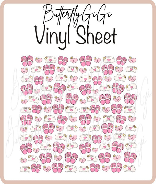 Vinyl Pink Shoe Nurse Sheet