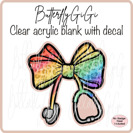 Medical Bow Rainbow Leopard Stethoscope