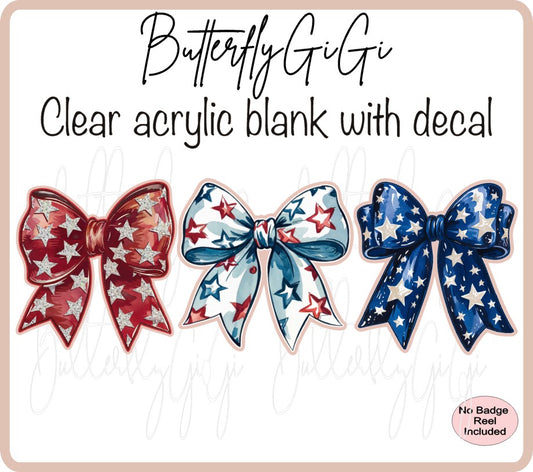 Patriotic RED WHITE BLUE Bow