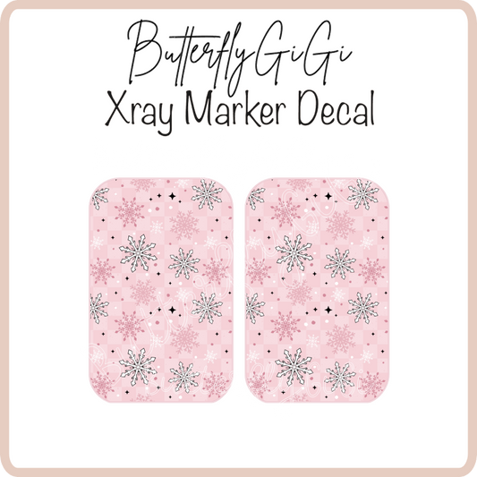 Snowflakes Pink X ray Markers Decal