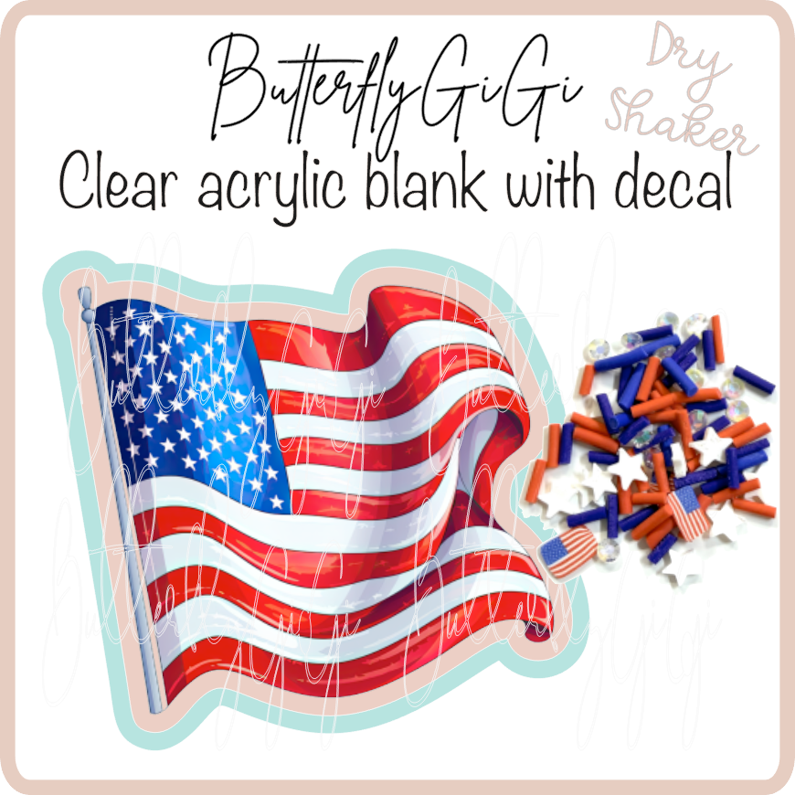 USA Flag UvDTF Dry SHAKER Kit