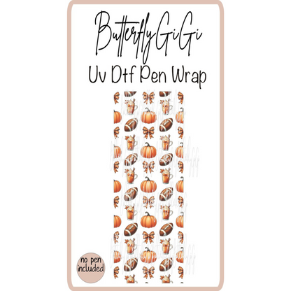 Wrap Fall Football Pumpkin Sice Uv Dtf