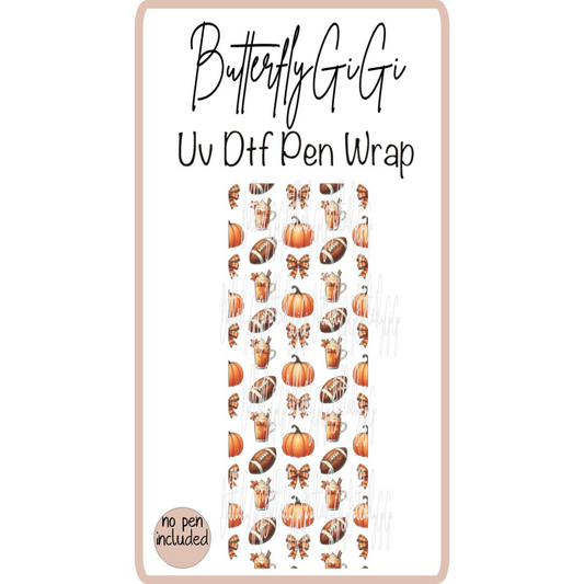 Wrap Fall Football Pumpkin Sice Uv Dtf