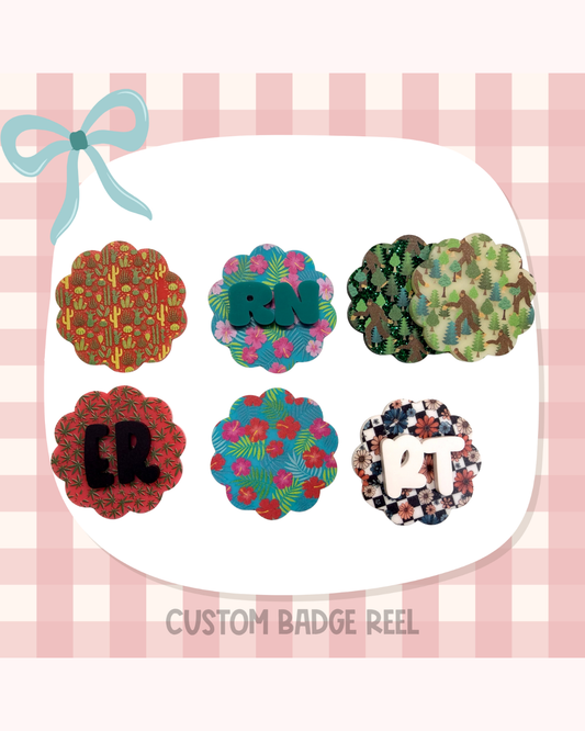 Various Plants Badge Reel Custom Acrylic Design