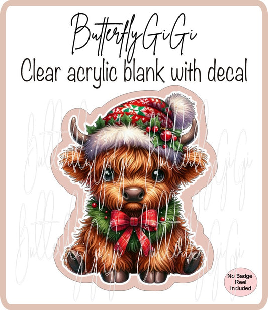 Christmas Highland Cow Wreath