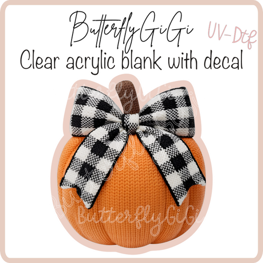 Yarn checkered bow UvDtf