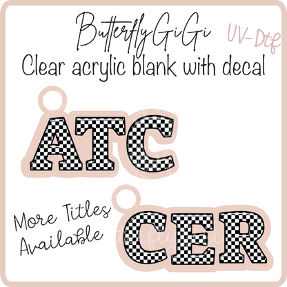 Medical Checkered A -C Titles Charms UVDTF