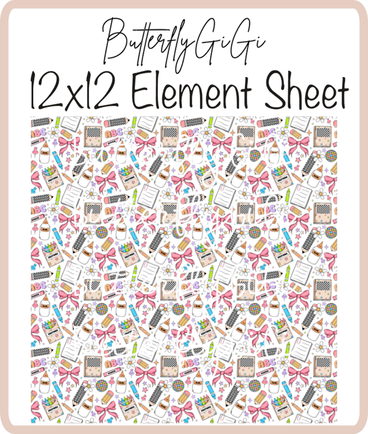 ABC School 12x12 UVDTF Element Sheet