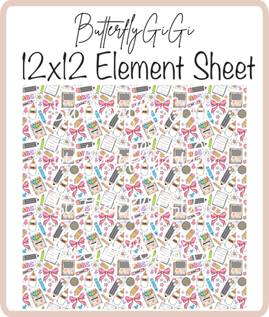 ABC School 12x12 UVDTF Element Sheet