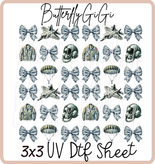 3x3 Airforce Uv Dtf Sheet