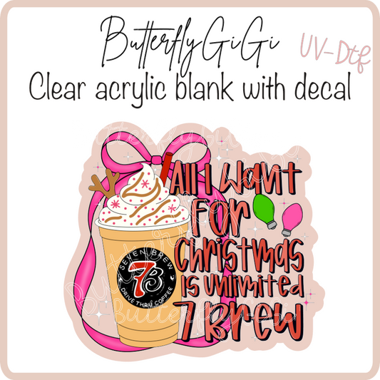 All I want Christmas UvDtf