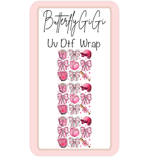 Wrap ALL STAR Baseball Pink UV DTF