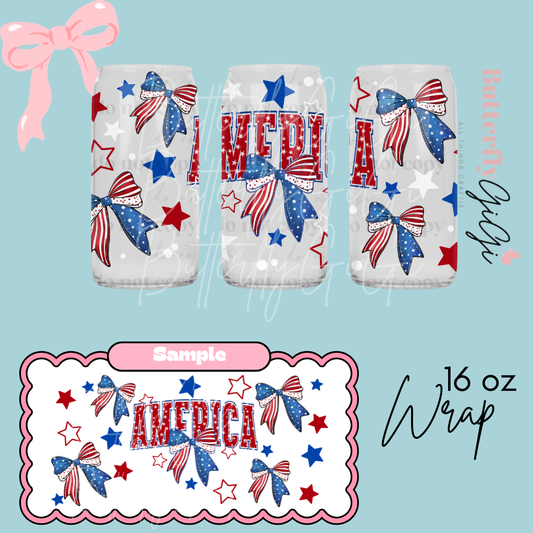 America Bows 16oz UVDTF Wrap