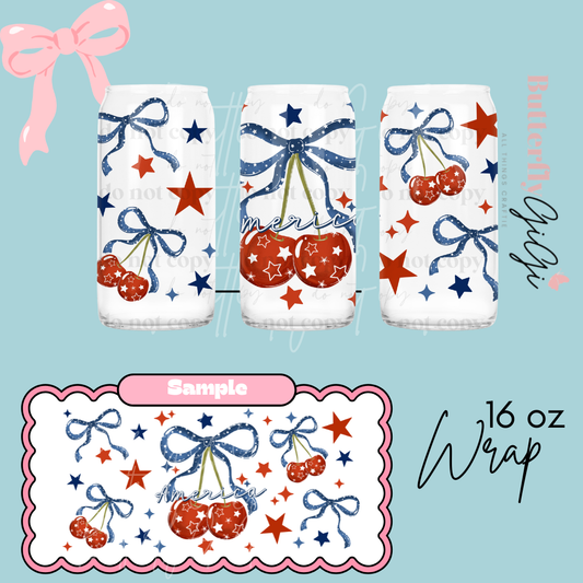 America Cherries 16oz UVDTF Wrap