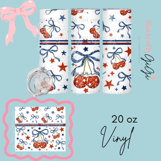 America Cherries 20oz Vinyl Wrap