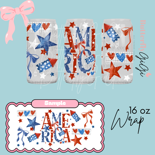 America 16oz UVDTF Wrap