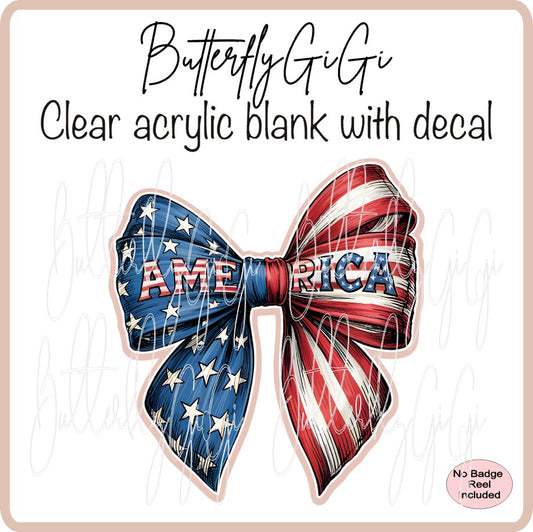 Patriotic America Word Bow