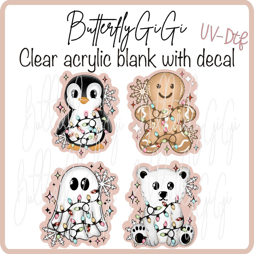 Animal Lights Christmas  UV DTF