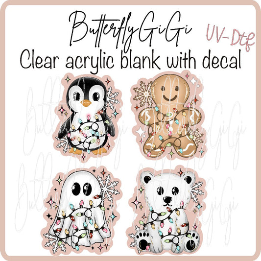 Animal Lights Christmas  UV DTF