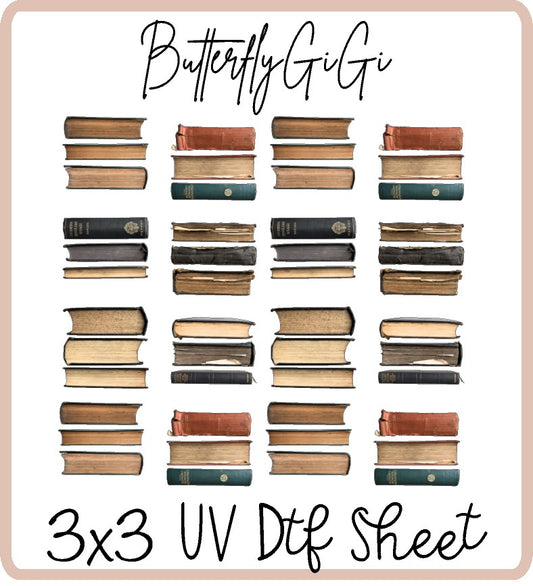 Antique Books Uv Dtf SHEET
