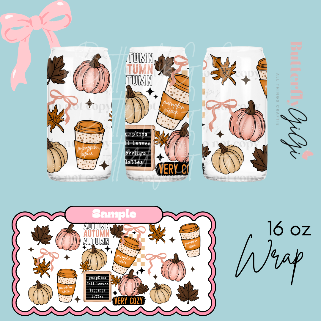 Autumn Collage 16oz UVDTF Wrap
