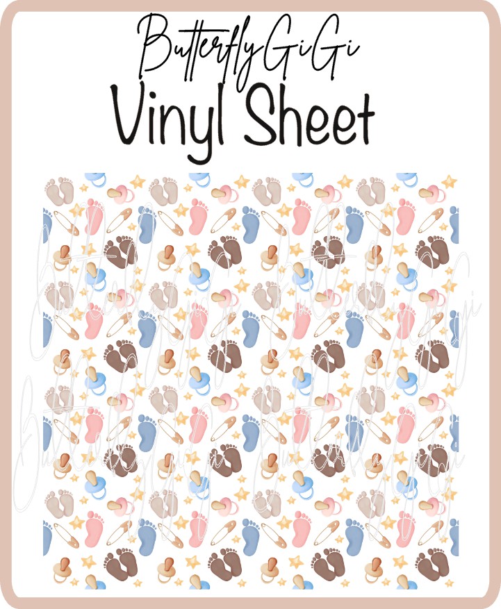 Vinyl Baby Feet Pacifier Sheet